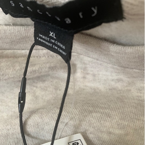 💫HP‼️💫 NWT SANCTUARY “All The Feels” Sherpa Colorblock Sweatshirt in Gray, XL - Picture 6 of 9